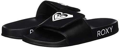 Roxy Slippy Slide, Zapatos de Playa y Piscina para Mujer, Multicolor (Black/White BKW), 37 EU