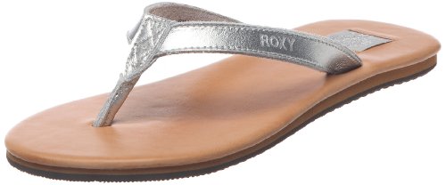Roxy XMWSL283_Argent (Silver) - Chanclas de Cuero para Mujer, Color Plateado, Talla 37