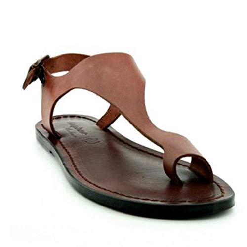 RWX Sandalias de playa ortopédicas zapatos de cuero de la PU zapatillas de verano pie casual cómodo transpirable tacón plano, para las mujeres que sufren de tarros marrón-39