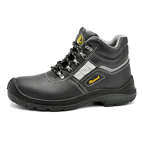 SAFEYEAR Botas de seguridad resistentes para hombre 8350 Site Safety Shoes con puntera compuesta, S3 botas de trabajo SRC altas con cordones para hombre y mujer, zapatos de seguridad 4E de ajuste anch