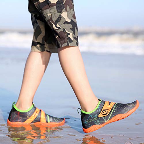SAGUARO Acuáticos Calzado de Natación Verano Niñas Antideslizante con Suela Gruesa Escarpines Descalzos Naranja Gr.28