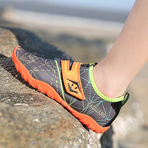 SAGUARO Acuáticos Calzado de Natación Verano Niñas Antideslizante con Suela Gruesa Escarpines Descalzos Naranja Gr.28