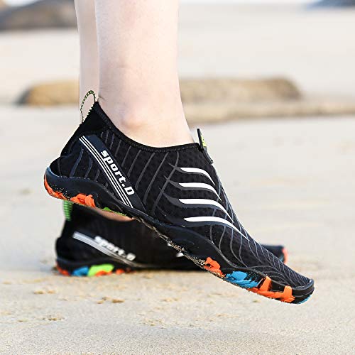 SAGUARO Escarpines Hombre Mujer Agua Calzado Playa Zapatillas para Deportes Acuáticos Buceo Snorkel Surf Natación Piscina Vela Mares Rocas Río Zapatos, Blanco 43