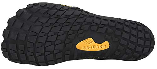 SAGUARO Hombre Mujer Barefoot Zapatillas de Trail Running Minimalistas Zapatillas de Deporte Fitness Gimnasio Caminar Zapatos Descalzos para Correr en Montaña Asfalto Escarpines de Agua, Negro, 45 EU