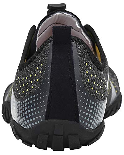 SAGUARO Hombre Mujer Barefoot Zapatillas de Trail Running Minimalistas Zapatillas de Deporte Fitness Gimnasio Caminar Zapatos Descalzos para Correr en Montaña Asfalto Escarpines de Agua, Negro, 42 EU