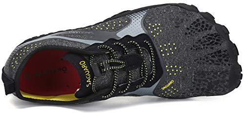 SAGUARO Hombre Mujer Minimalistas Zapatillas de Deporte Trail Running Calzado Caminar Cómodas Senderismo Ciclismo Ligeras Deportivas Andar Trekking Montaña Agua Exterior Interior(Negro, 42 EU)