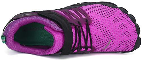 SAGUARO Hombre Mujer Zapatillas de Training Yoga Entrenamiento Gym Interior Transpirables Zapatos Correr Barefoot Resistentes Comodas Zapatos Gimnasio Asfalto Playa Agua Exterior(058 Púrpura, 39 EU)