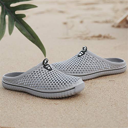 SAGUARO Hombres Mujeres Zuecos Verano Playa de Jardín Sandalias Antideslizante Respirable Piscina Ahueca Zapatillas Ligeros Slippers,Etiqueta 36=35 EU Gris