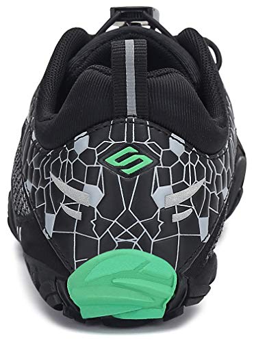 SAGUARO Minimalistas Zapatillas de Barefoot Trail Running para Mujer Antideslizante Five Fingers Calzado Minimalista Oliva Negro 38 EU