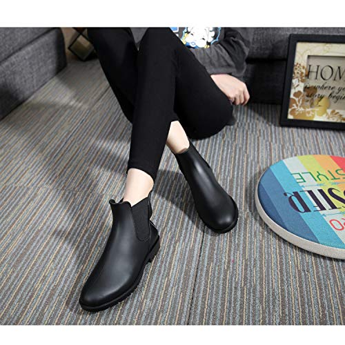 SAGUARO Mujer Botas de Lluvia Festival Botas de Agua Muy Ligera para Los Reyes Magos (35 EU, Nuevo Negro)