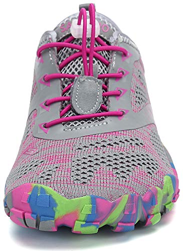 SAGUARO Mujer Minimalistas Zapatillas de Deporte Trail Running Calzado Caminar Cómodas Senderismo Ciclismo Ligeras Deportivas Andar Trekking Montaña Agua Exterior Interior(034 Rosa, 37 EU)