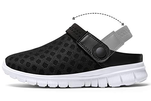 SAGUARO Sandalias de Playa Hombre Mujer Zuecos de Sanitarios Zapatillas Ligeros Respirable Zapatos Verano Negro Gr.39
