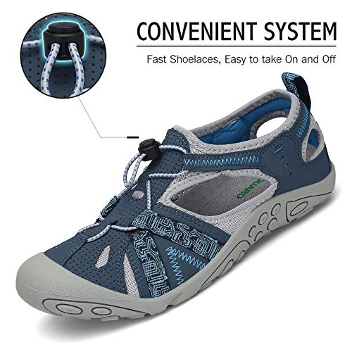 SAGUARO Sandalias de Verano para Mujer Antideslizante Sandalias Deportivas de Playa Zapatillas de Montaña Senderismo Azul Oscuro 40 EU