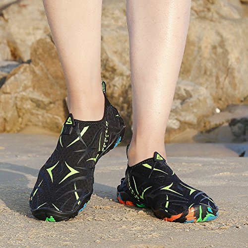 SAGUARO Skin Shoes Descalzo acuático Aqua Calcetines para de Nadada de la Playa de la Resaca de la Yoga,Patrón Verde,43 EU