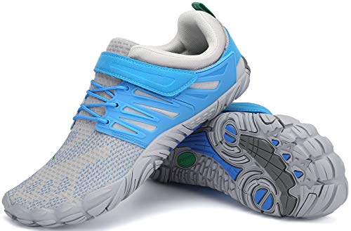 SAGUARO Transpirables Cinco Dedos Zapatillas de Deportes Masculina Femenino Bucle de Gancho Zapato Descalzos Ventilado Minimalista Zapatos de Baño Anfibio Cycling 2020, Trail Azul Claro 37