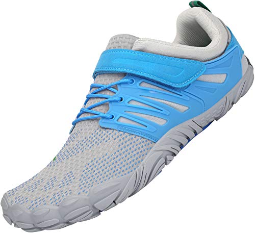 SAGUARO Transpirables Cinco Dedos Zapatillas de Deportes Masculina Femenino Bucle de Gancho Zapato Descalzos Ventilado Minimalista Zapatos de Baño Anfibio Cycling 2020, Trail Azul Claro 37