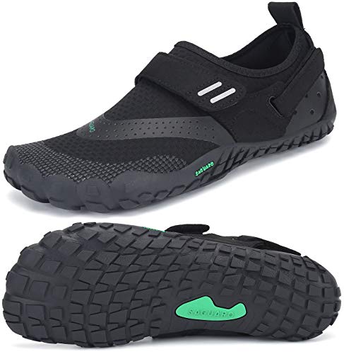 SAGUARO Unisexo Zapatos Trail Running Transpirables Ligero Hombres Zapatillas de Deportes Interior Exterior Mujeres Antideslizante Zapato de Aqua Playa Yoga Gimnasio Calzado, Negro 43