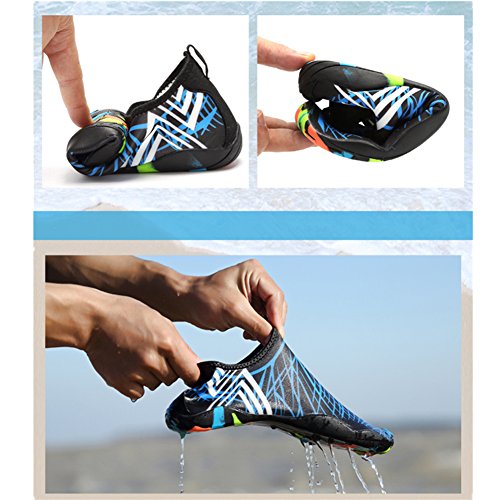 SAGUARO® Verano Aquashoes Zapatos de Agua Zapatillas de Playa Secado Rápido Calcetines de Natación Calzado de Surf acuàticos Deporte Hombre Mujer Azul 35
