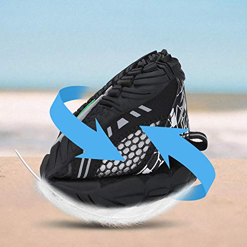 SAGUARO Zapatos de Agua para Niños con Suela Gruesa Antideslizante Zapatos de Playa Niña Zapatillas Minimalista Secado Rápido Calzado de Natación Barefoot, Negro 29