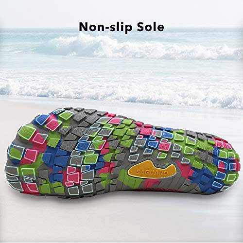SAGUARO Zapatos de Deportes Acuaticos Antideslizante Secado Rápido Zapatos Minimalista Verano Trail Running Escarpines Barefoot Zapatos de Agua Impermeables, Rosa 38