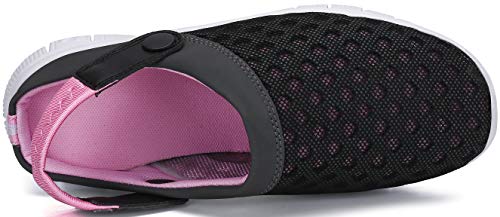 SAGUARO Zuecos Mujer Zapatillas de Playa Ligeros Respirable Sandalias Verano Malla Ahueca hacia Fuera Zapatillas de Jardín Antideslizante, Rosa, 37 EU