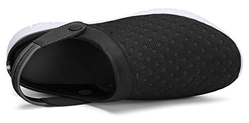 SAGUARO Zuecos para Hombre Mujer Zapatillas de Playa Ligeros Respirable Sandalias del Acoplamiento Ahueca hacia Fuera Zapatillas de Jardín, Negro, 41 EU