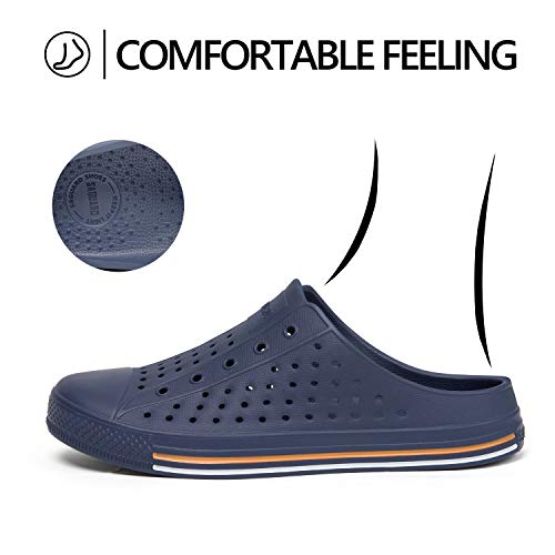 SAGUARO Zuecos para Hombre Mujere Zapatillas de Playa Transpirable Zueco de Jardín Antideslizante Zuecos de Caucho Al Aire Libre Verano, Azul Oscuro, 41 EU