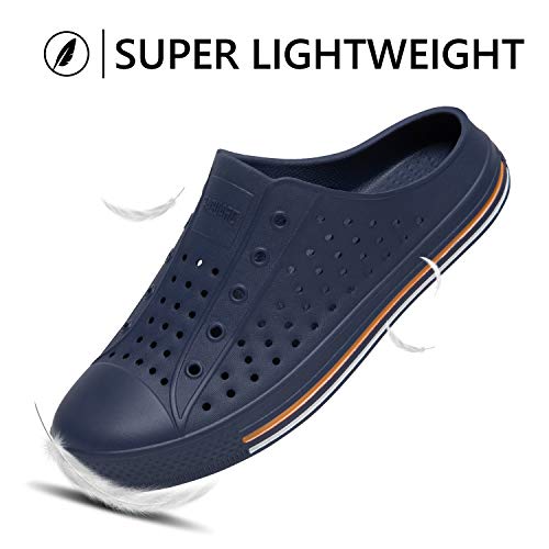 SAGUARO Zuecos para Hombre Mujere Zapatillas de Playa Transpirable Zueco de Jardín Antideslizante Zuecos de Caucho Al Aire Libre Verano, Azul Oscuro, 41 EU