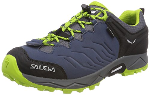 Salewa JR Mountain Trainer Waterproof, Zapatos de Senderismo Unisex Niños, Azul (Dark Denim/Cactus), 26 EU