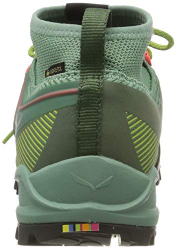 Salewa WS Alpenviolet Gore-TEX, Zapatos de Senderismo Mujer, Verde (Feld Green/Fluo Coral), 41 EU