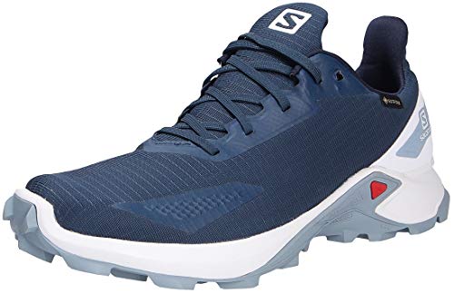 Salomon Alphacross Blast GTX, Zapatillas De Trail Running Impermeables Hombre, Color: Azul (Dark Denim/White/Ashley Blue), 40 2/3 EU