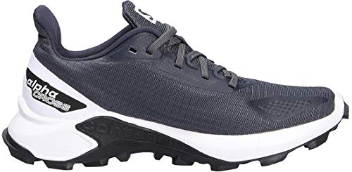 Salomon Alphacross Blast, Zapatillas De Trail Running Cómodas Y Fuerte Agarre Mujer, Gris (India Ink/White/Black), 39 1/3 EU