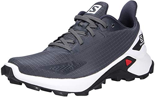 Salomon Alphacross Blast, Zapatillas De Trail Running Cómodas Y Fuerte Agarre Mujer, Gris (India Ink/White/Black), 39 1/3 EU