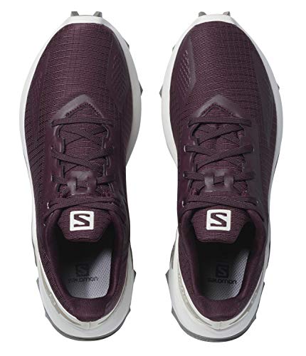 Salomon Alphacross Blast, Zapatillas De Trail Running Cómodas Y Fuerte Agarre Mujer, Rojo (Winetasting/Lunar Rock/Vintage Kaki), 36 EU
