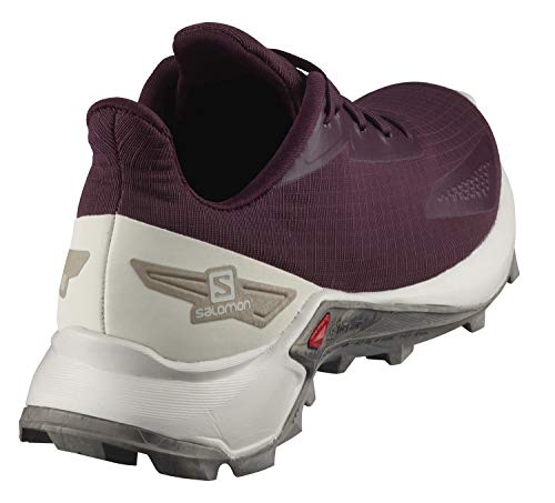 Salomon Alphacross Blast, Zapatillas De Trail Running Cómodas Y Fuerte Agarre Mujer, Rojo (Winetasting/Lunar Rock/Vintage Kaki), 36 EU