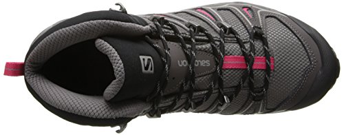 Salomon L37147700, Botas de Senderismo para Mujer, Gris (Detroit / Autobahn / Hot Pink), 37 1/3 EU
