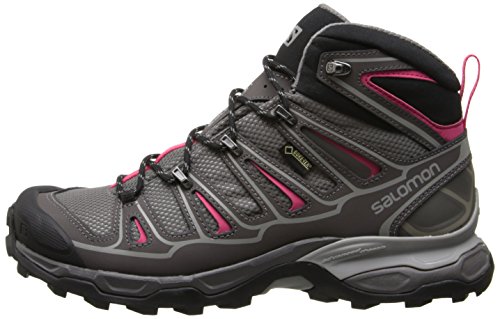 Salomon L37147700, Botas de Senderismo para Mujer, Gris (Detroit / Autobahn / Hot Pink), 37 1/3 EU