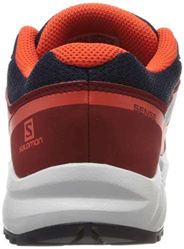 Salomon Sense J, Zapatillas de Senderismo, Azul/Naranja (Evening Blue/Red Dahlia/Cherry Tomato), 38 EU