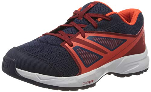 Salomon Sense J, Zapatillas de Senderismo, Azul/Naranja (Evening Blue/Red Dahlia/Cherry Tomato), 38 EU