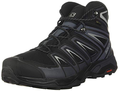Salomon X Ultra 3 Mid GTX, Botas de Senderismo Hombre, Negro (Black/India Ink/Monument), 40 2/3 EU