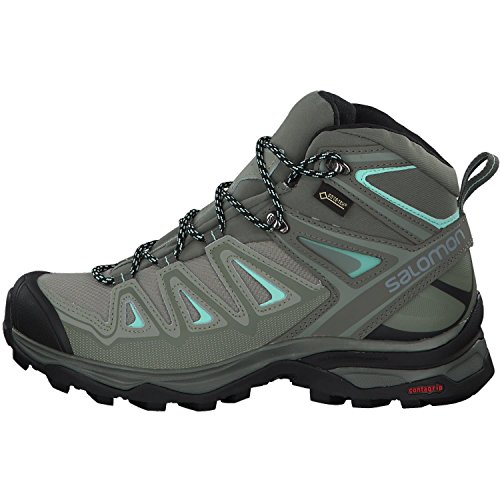 Salomon X Ultra 3 Mid GTX W, Botas de Senderismo Mujer, Gris (Shadow/Castor Gray/Beach Glass 000), 37 1/3 EU