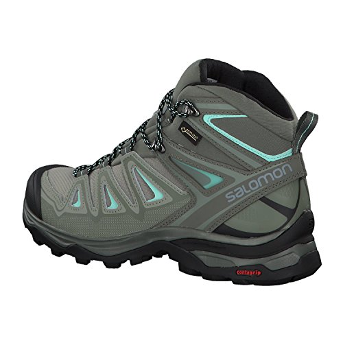 Salomon X Ultra 3 Mid GTX W, Botas de Senderismo Mujer, Gris (Shadow/Castor Gray/Beach Glass 000), 37 1/3 EU
