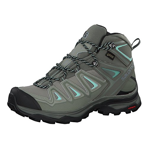 Salomon X Ultra 3 Mid GTX W, Botas de Senderismo Mujer, Gris (Shadow/Castor Gray/Beach Glass 000), 37 1/3 EU