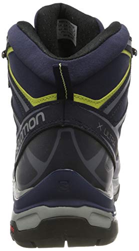 Salomon X Ultra 3 Mid GTX W, Zapatillas de Trail Running Mujer, Azul (Crown Blue/Evening Blue/Sunny Lime 000), 40 EU