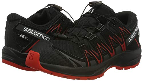 Salomon XA Pro 3D CSWP J, Zapatillas de Deporte Unisex Niños, Negro/Rojo (Black/Black/High Risk Red), 31 EU