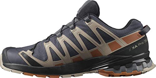 Salomon XA Pro 3D V8 GTX - Zapatillas de senderismo para hombre, (ébano/caramelo café/negro), 45.5 EU