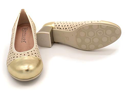 Salon de Medio Tacon para Plantillas pitillos m-6040 Oro 39 EU