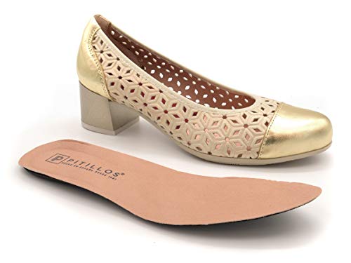 Salon de Medio Tacon para Plantillas pitillos m-6040 Oro 39 EU