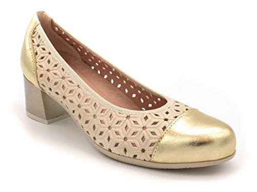 Salon de Medio Tacon para Plantillas pitillos m-6040 Oro 39 EU