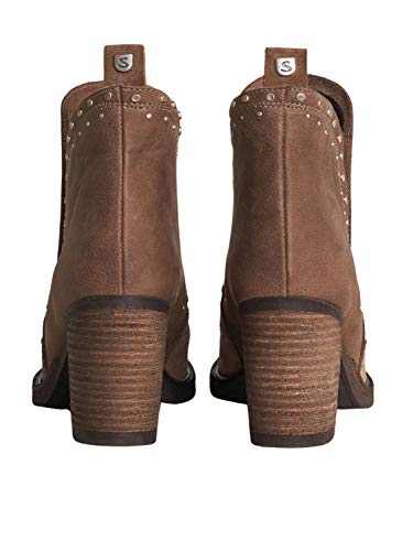 SALSA JEANS Botas de Piel y tacón Alto con Tachuelas para Mujer Mujer Color: 9183 Marron Claro Talla: 40